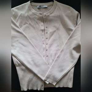 Cream Button-Up Cardigan